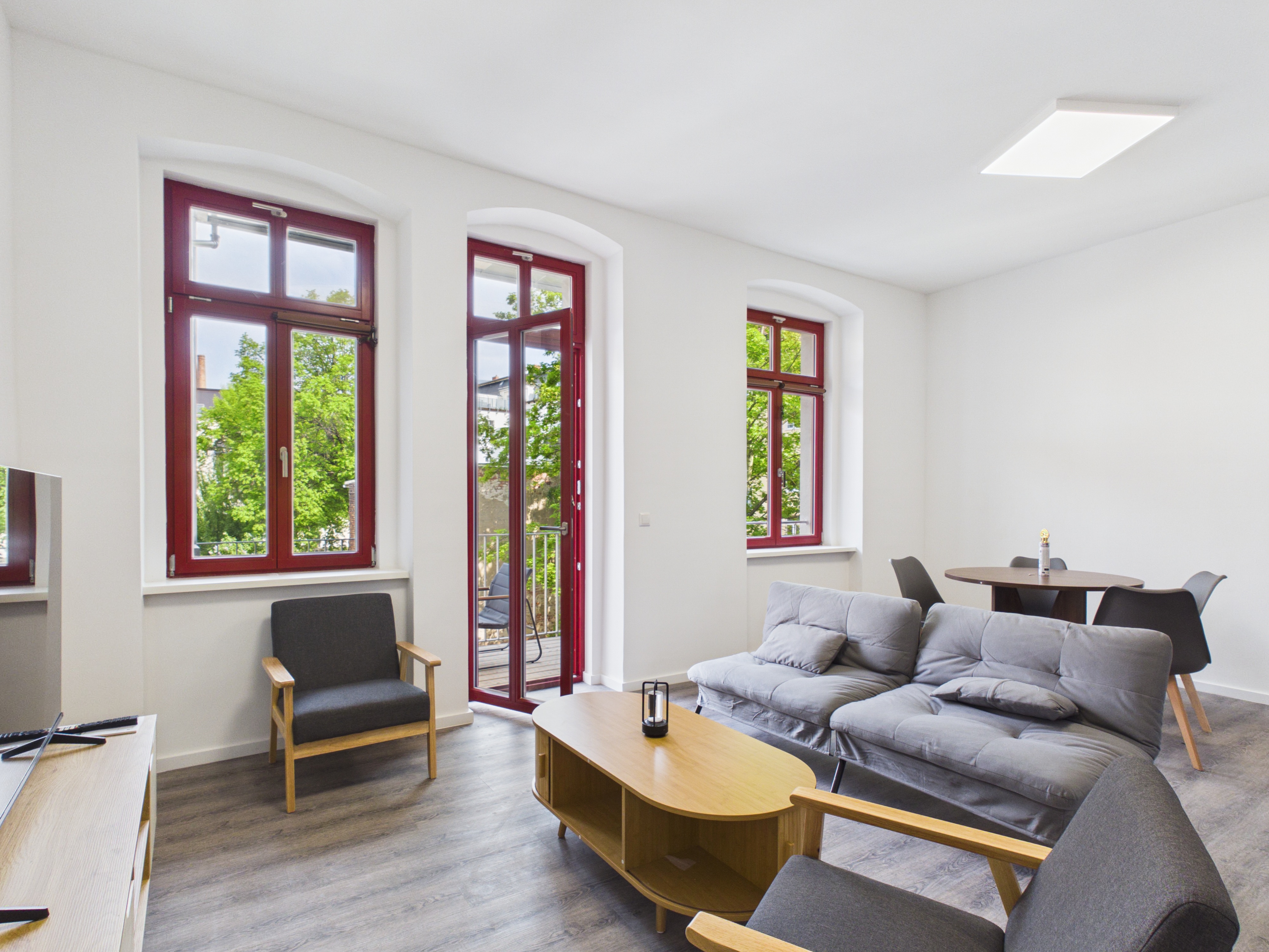 Moderner Wohnbereich der Ferienwohnung LK38 in Görlitz